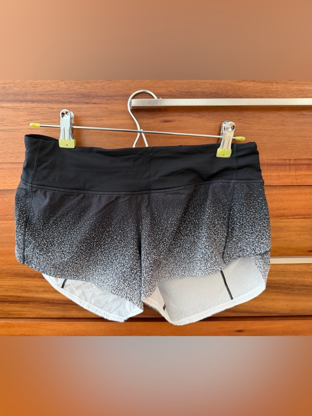 lululemon athletica Black to White Speckle Running Shorts